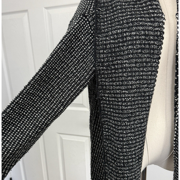 J Jill Fisherman Sweater Cardigan XL Marled Chunky Knit Wool Shawl Coastal Prep - Picture 4 of 11